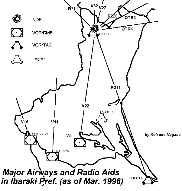 Air Routes and Navigational Aids in Ibaraki Pref.